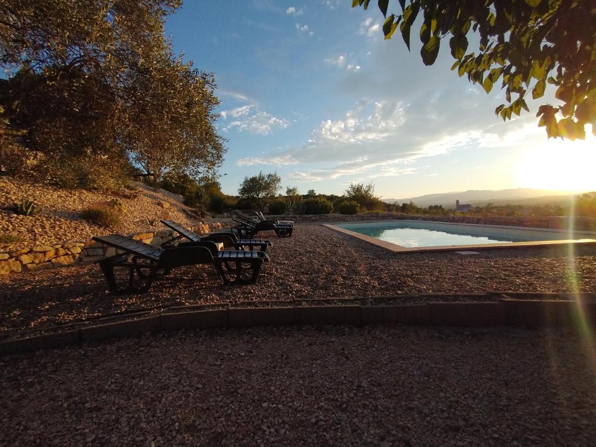 Les Agaves Piscine Panoramique Vue Exceptionnelle Bed & Breakfast Grospierres Luaran gambar